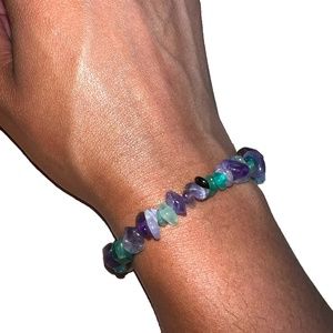 Handmade Purple & Teal Crystal Bracelet, M